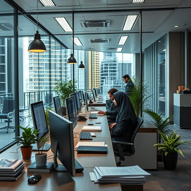 Karyawan sedang bekerja di kantor