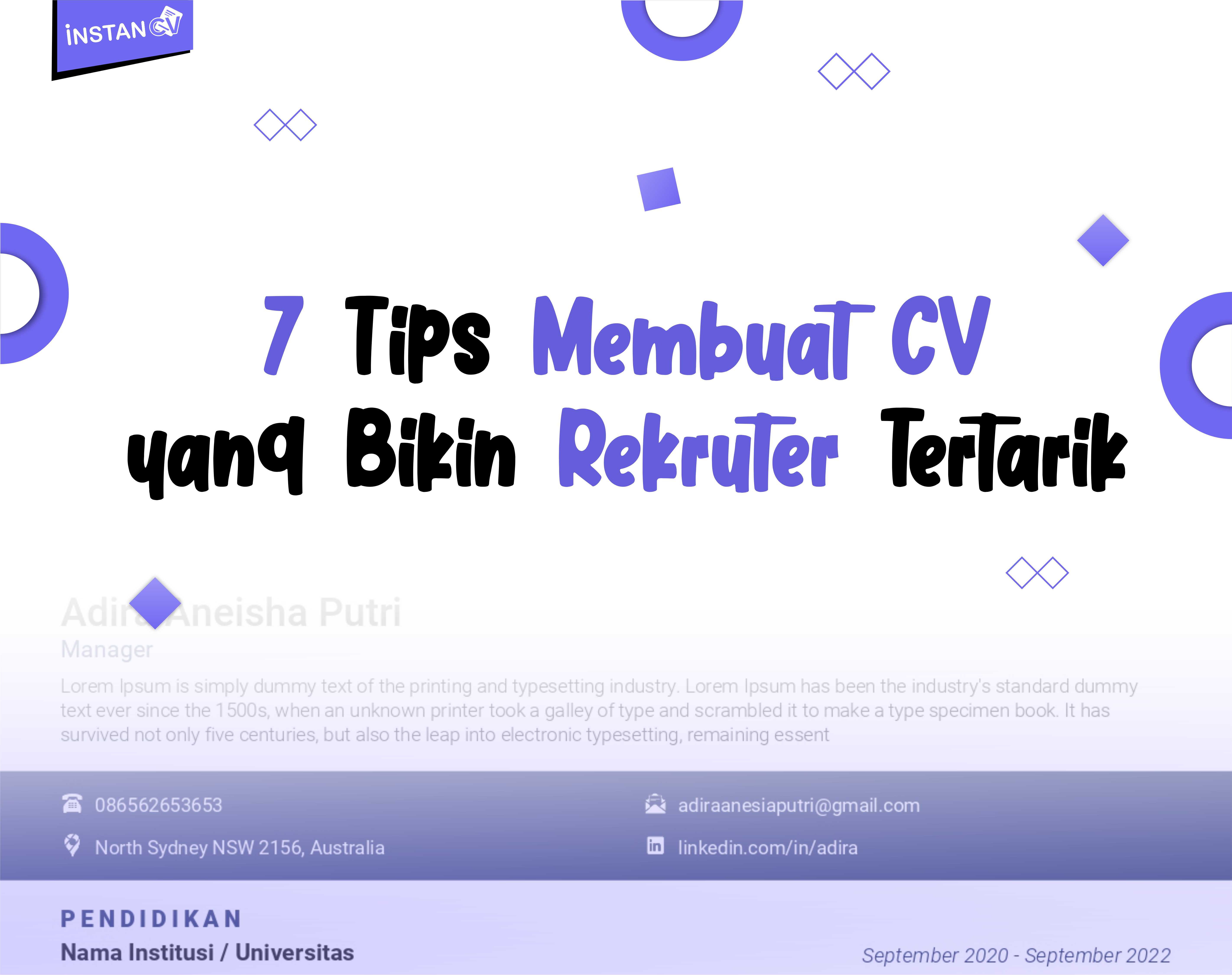 Rahasia CV Sukses: 7 Tips Membuat CV yang Bikin Rekruter Tertarik