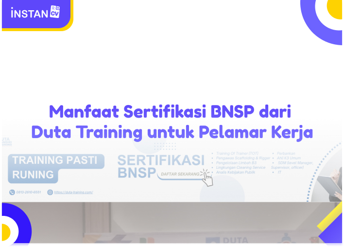 Manfaat Sertifikasi BNSP dari Duta Training untuk Pelamar Kerja